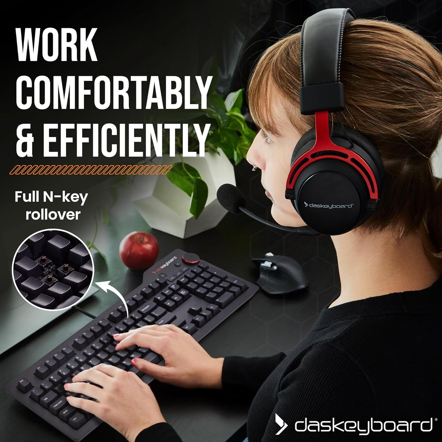 4 Professional for Mac Wired Mechanical Keyboard, Cherry MX Brown Mechanical Switches, 2-Port USB 3.0 Hub, Volume Knob, Aluminum Top (104 Keys, Black)