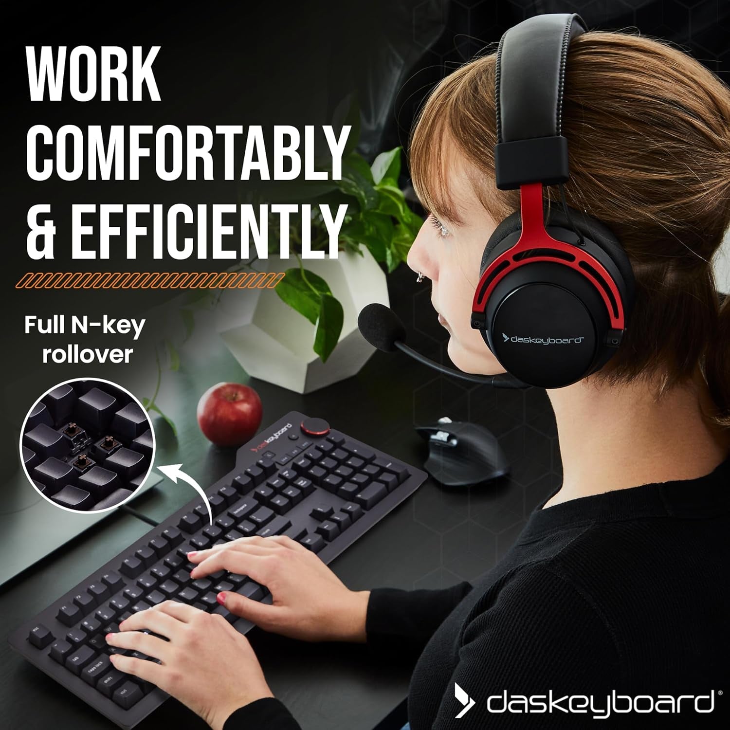 4 Professional for Mac Wired Mechanical Keyboard, Cherry MX Brown Mechanical Switches, 2-Port USB 3.0 Hub, Volume Knob, Aluminum Top (104 Keys, Black)