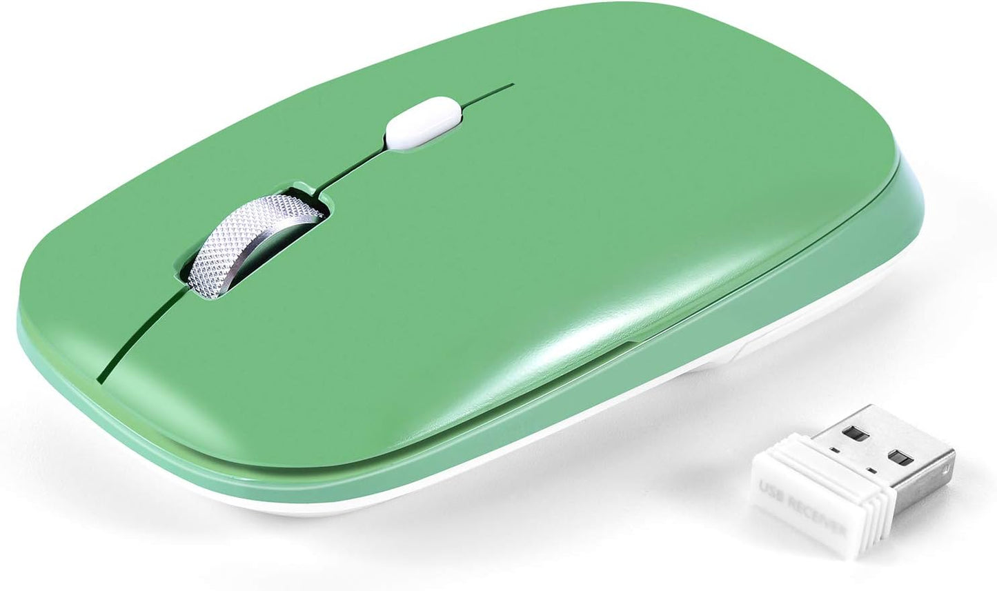 Wireless Flat Mouse, 2.4G Optical Mouse for Laptop, PC, Chromebook, Notebook, Especially Designed for Computer Bags (Pink)