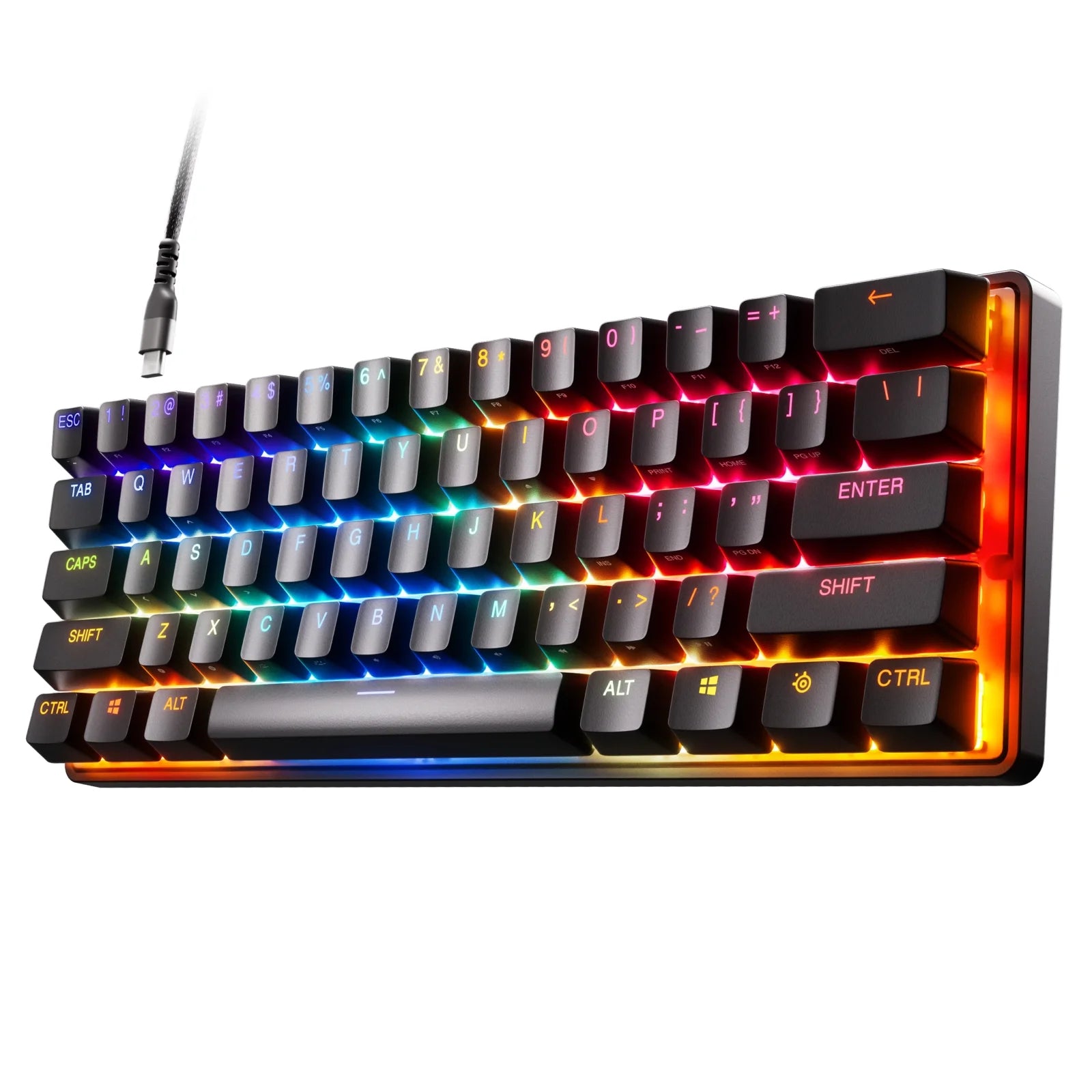Apex Pro Mini Wireless Mechanical Gaming Keyboard - World'S Fastest Keyboard - Adjustable Actuation - Compact 60% Form Factor - RGB - PBT Keycaps - Bluetooth 5.0 - 2.4Ghz - USB-C