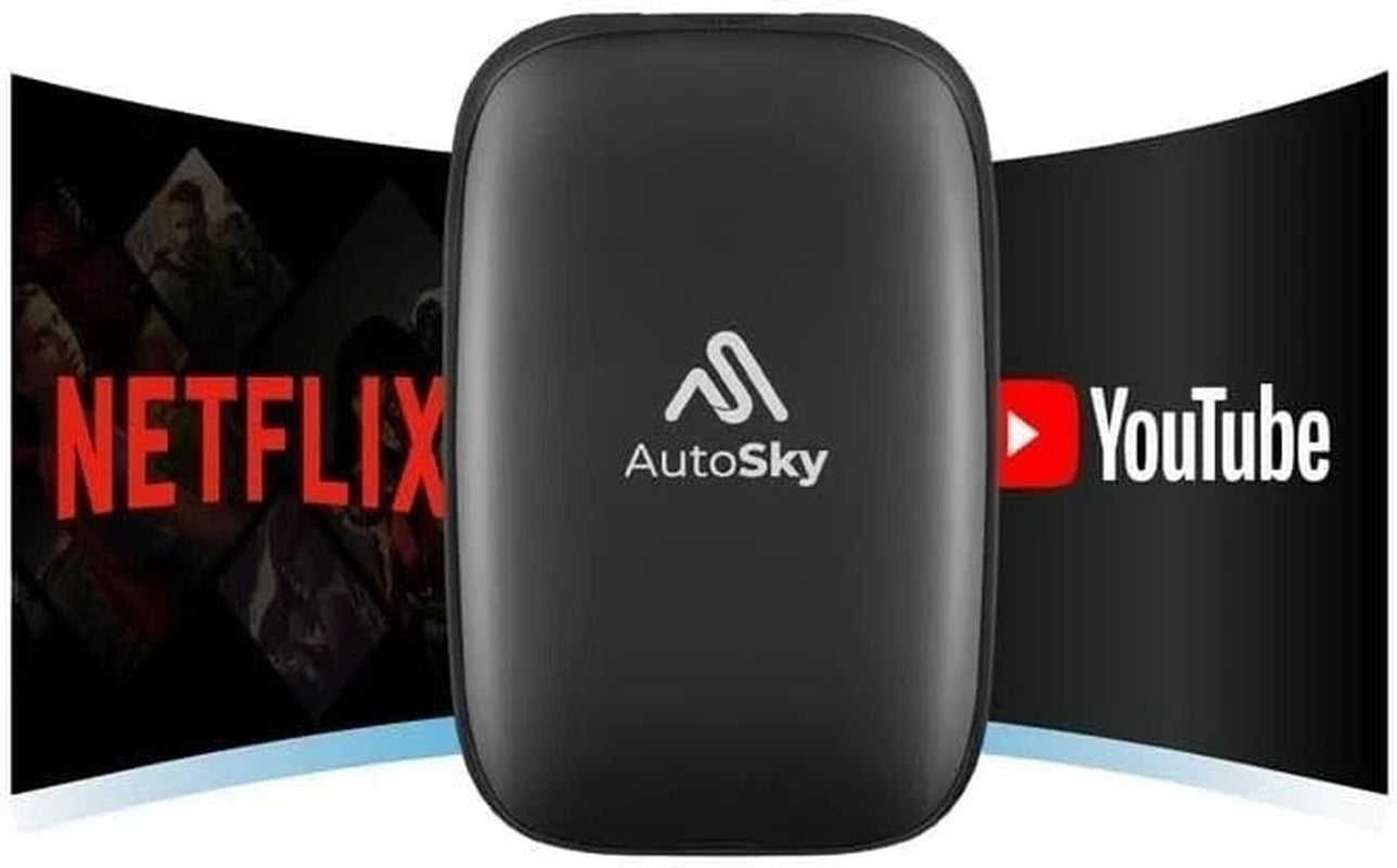 Autosky Wireless Carplay and Android Auto AI Box Lite for Factory Wired Carpl...