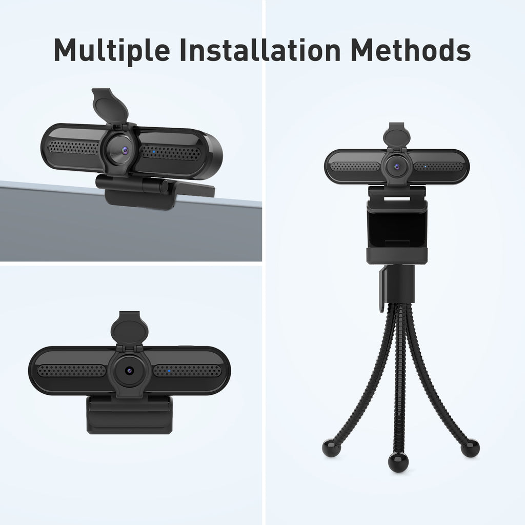 2K/1080P Webcam with 2 Microphones for Laptop Conference Streaming PC USB Web Cam Autofocus