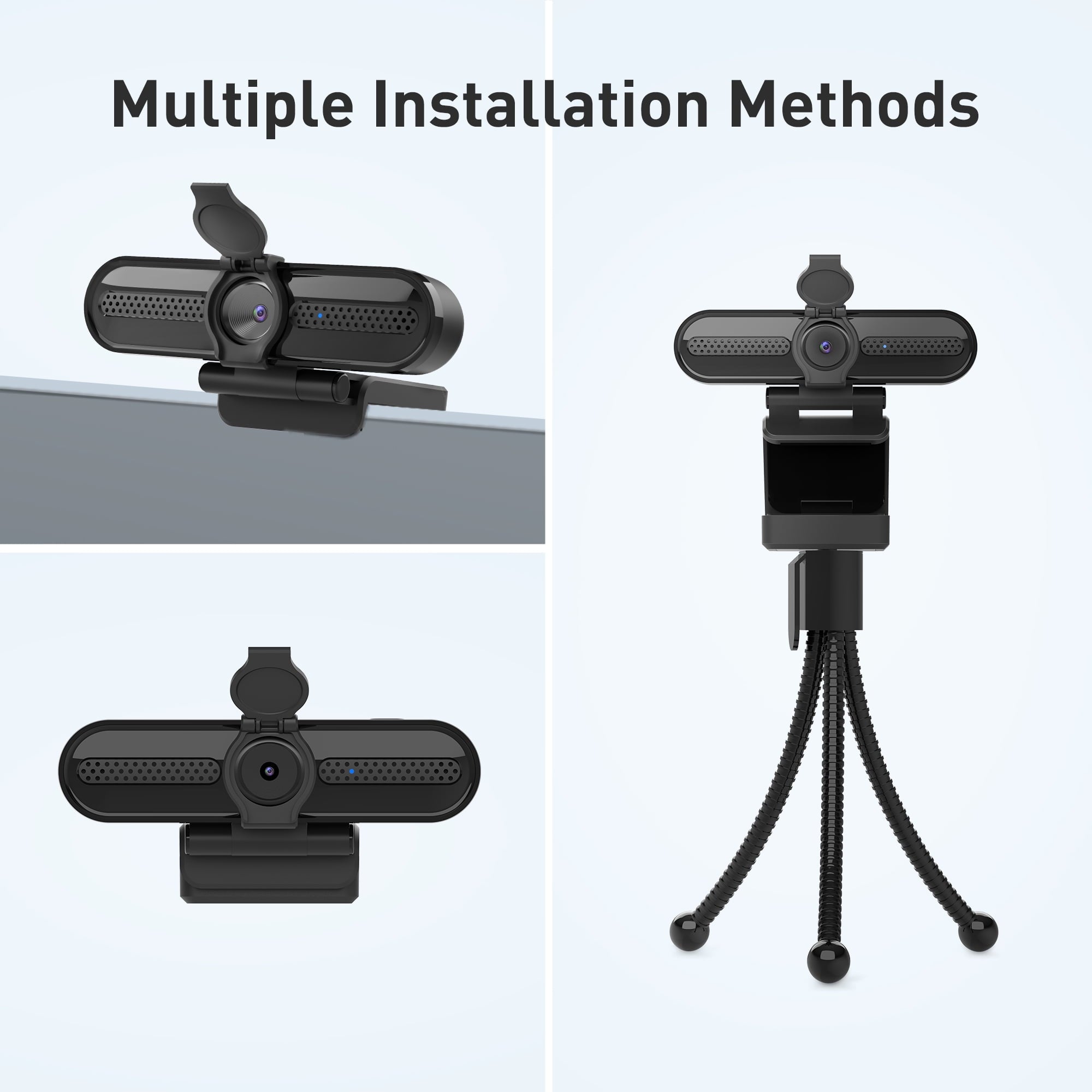 2K/1080P Webcam with 2 Microphones for Laptop Conference Streaming PC USB Web Cam Autofocus