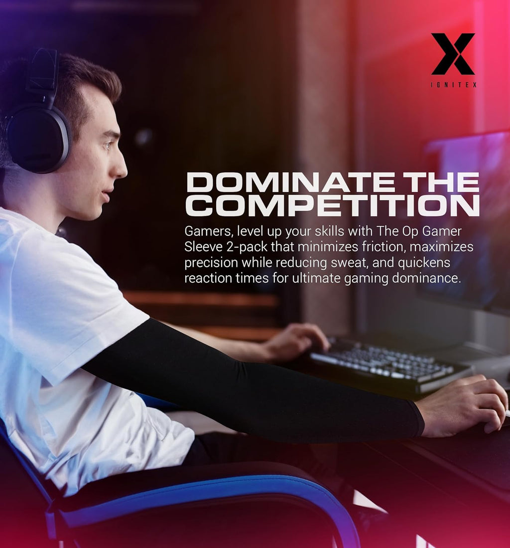 Gaming Arm Sleeves - Gaming Sleeve for PC Gamers - Gaming Compression Sleeves - Gaming Arm Sleeve for E-Sports