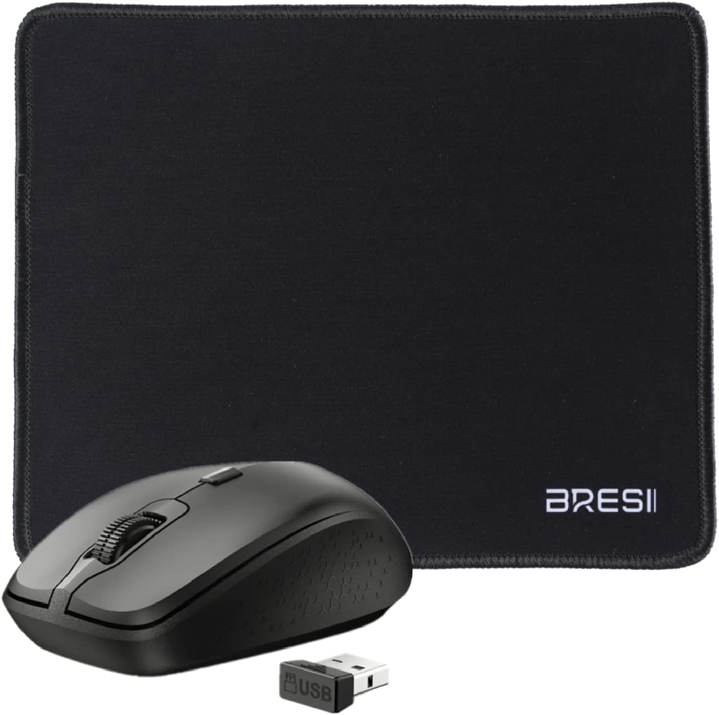 Wireless Mouse for Laptop Portable Mouse with Mouse Pad 2.4G/BT Ergonomic for Right or Left Hand Use 3 Adjustable DPI and USB Nano Receiver for PC Notebook Desktop Computer Mac (1PACK)