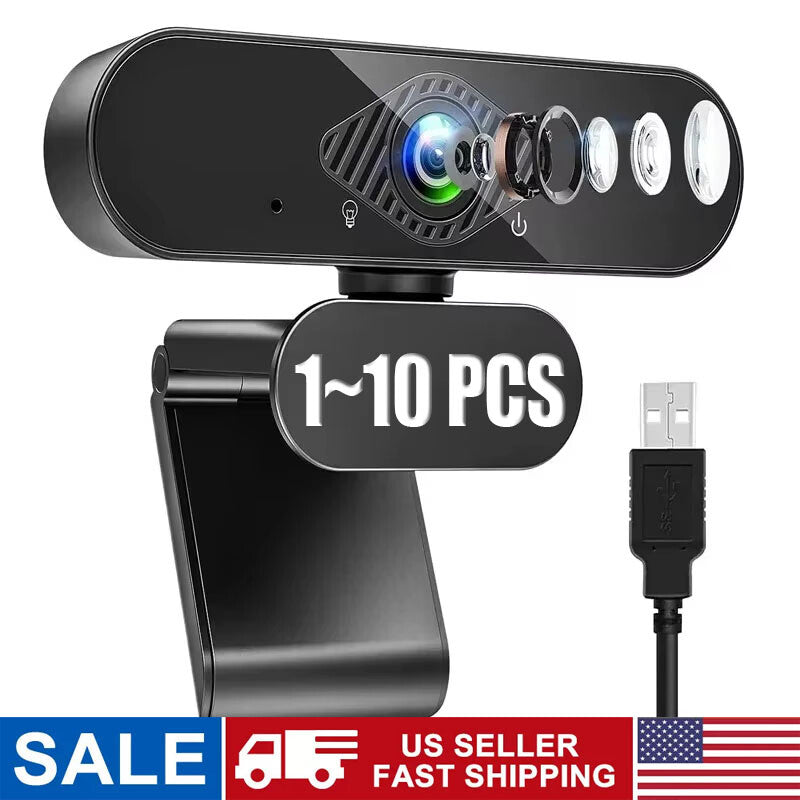 1080P Full HD USB Webcam for PC Desktop,Laptop Web Camera with Microphone LOT