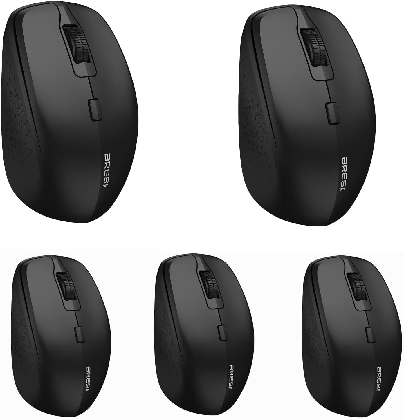 Wireless Mouse for Laptop Portable Mouse with Mouse Pad 2.4G/BT Ergonomic for Right or Left Hand Use 3 Adjustable DPI and USB Nano Receiver for PC Notebook Desktop Computer Mac (1PACK)