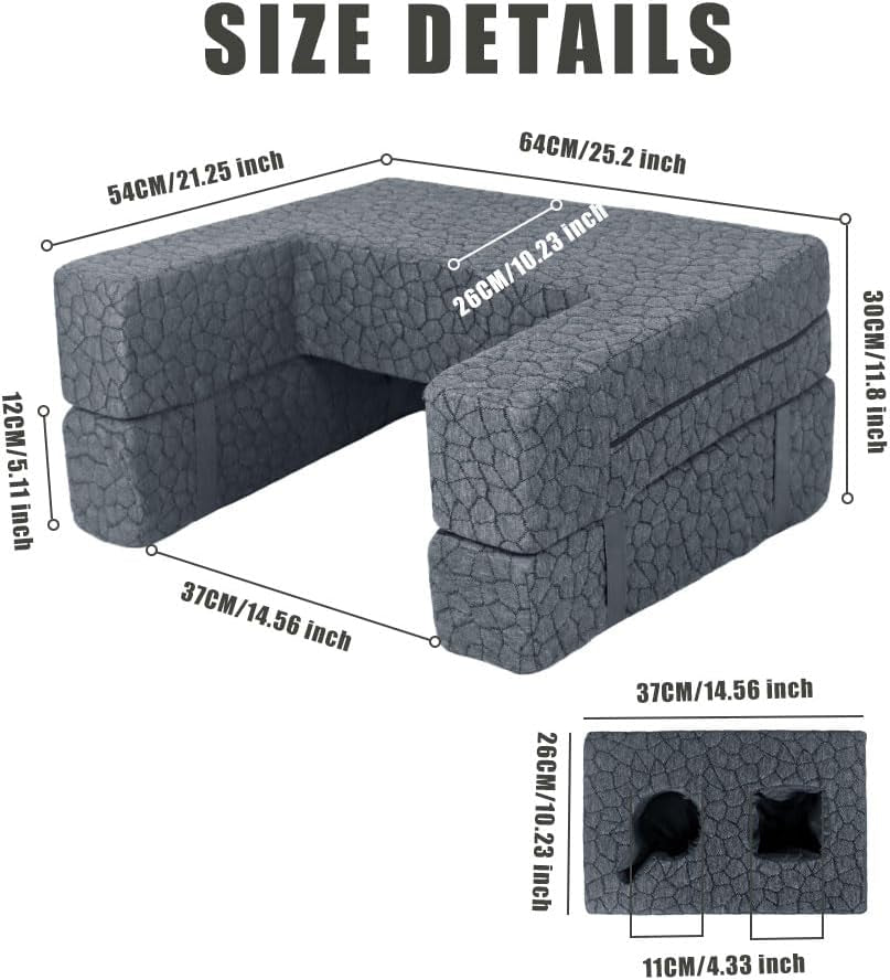 Extra Large Reading & Gaming Pillow with Coaster - Adjustable Lap Desk for Reading, Gaming, Working & Writing, Arm Rest for Adults on Bed/Sofa/Floor/Couch, Ideal for Switch Gaming