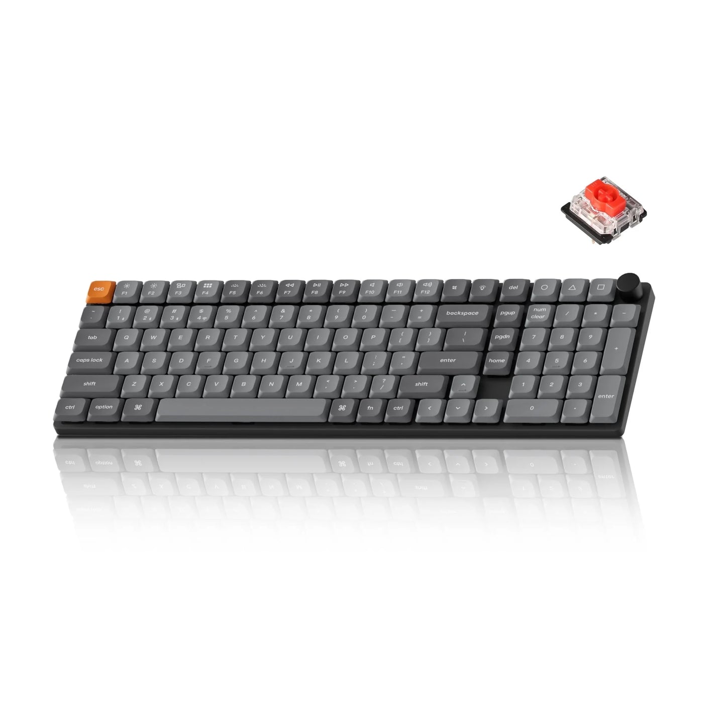 K17 Max Qmk/Launcher Ultra-Slim Wireless/Type-C Wired Mechanical Keyboard with RGB Backlit Hot-Swappable, Low-Profile Gateron Mechanical Red Switch Compatible with Mac Windows Linux