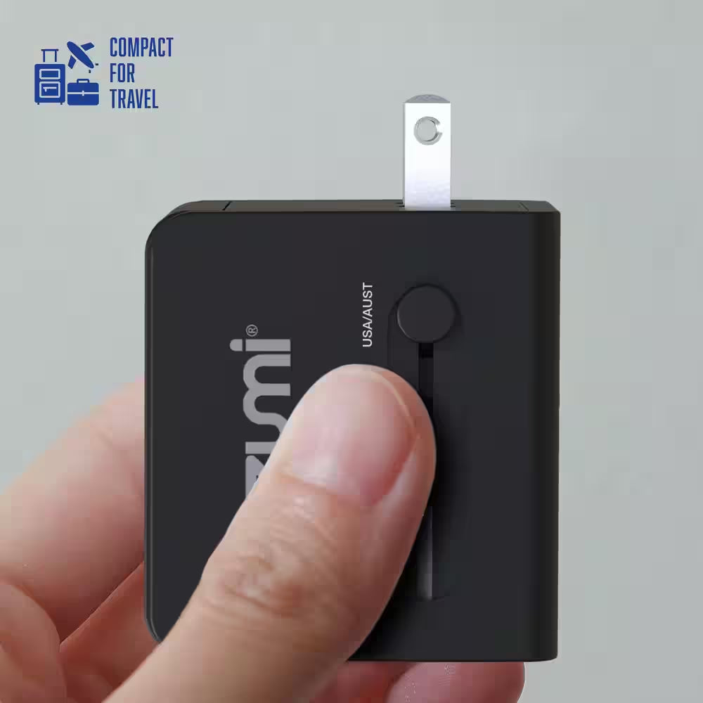 Dual USB and USB-C Travel Adapter