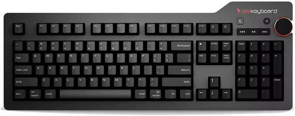 4 Professional for Mac Wired Mechanical Keyboard, Cherry MX Brown Mechanical Switches, 2-Port USB 3.0 Hub, Volume Knob, Aluminum Top (104 Keys, Black)