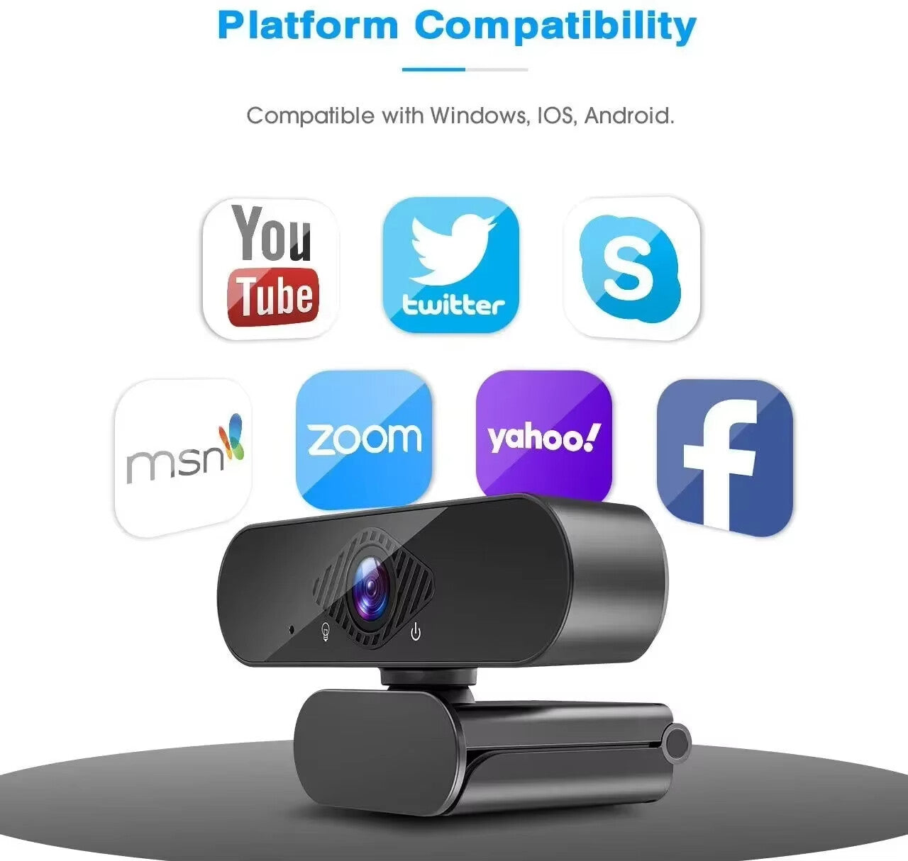 1080P Full HD USB Webcam for PC Desktop,Laptop Web Camera with Microphone LOT