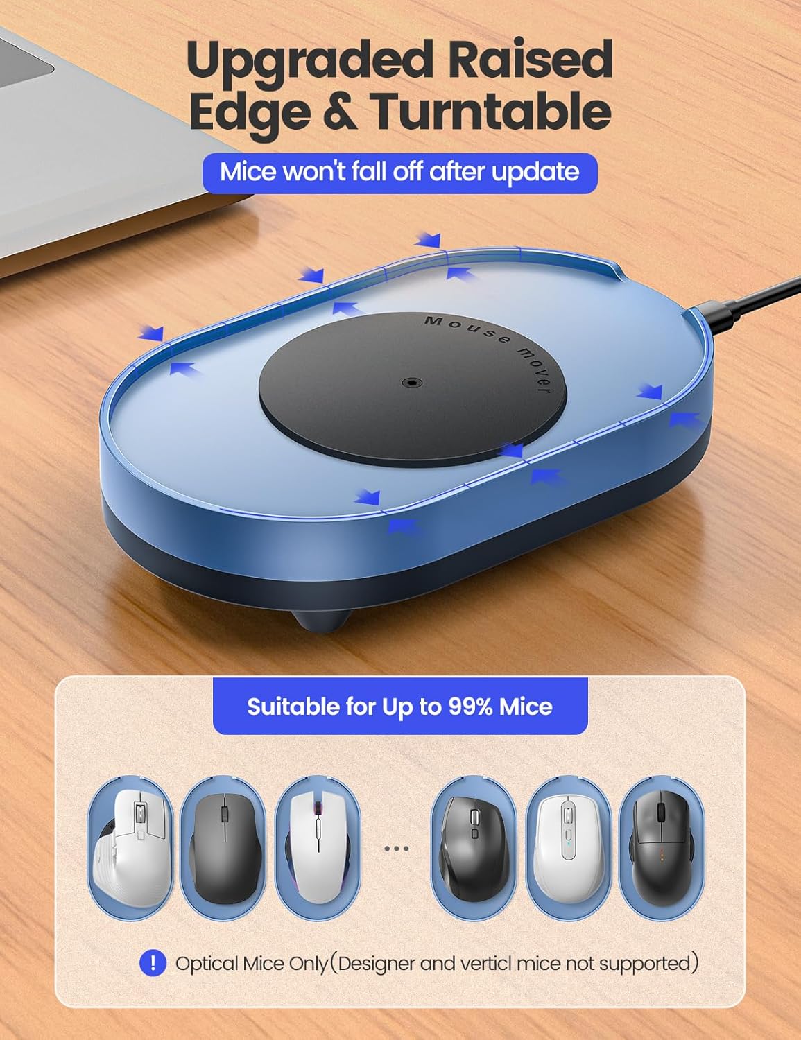 Undetectable Mouse Mover, M4 Mouse Jiggler Device with On/Off Switch, Driver-Free Shaker Wiggler Mouse Movement Simulation for Computer Awakening, Gift Ideal for Men/Women