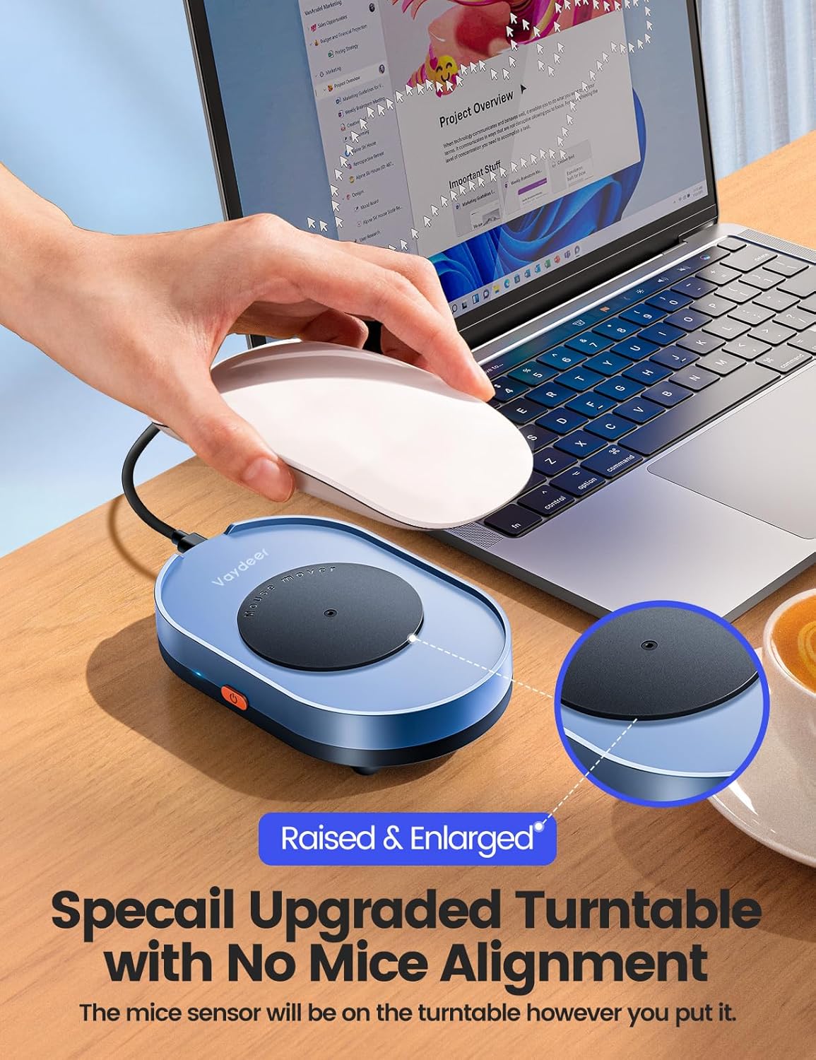 Undetectable Mouse Mover, M4 Mouse Jiggler Device with On/Off Switch, Driver-Free Shaker Wiggler Mouse Movement Simulation for Computer Awakening, Gift Ideal for Men/Women