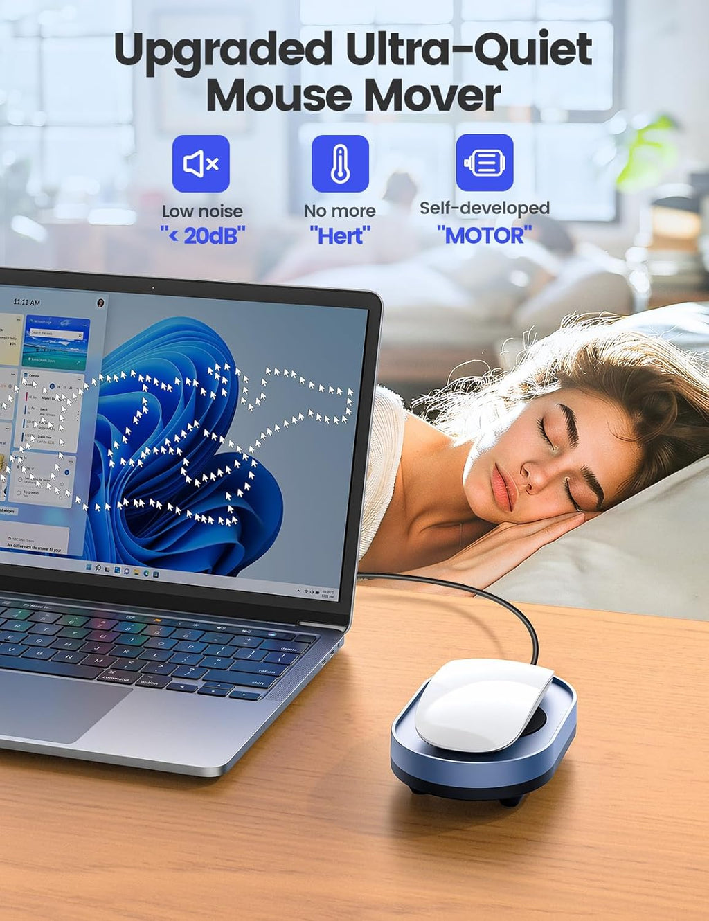 Undetectable Mouse Mover, M4 Mouse Jiggler Device with On/Off Switch, Driver-Free Shaker Wiggler Mouse Movement Simulation for Computer Awakening, Gift Ideal for Men/Women