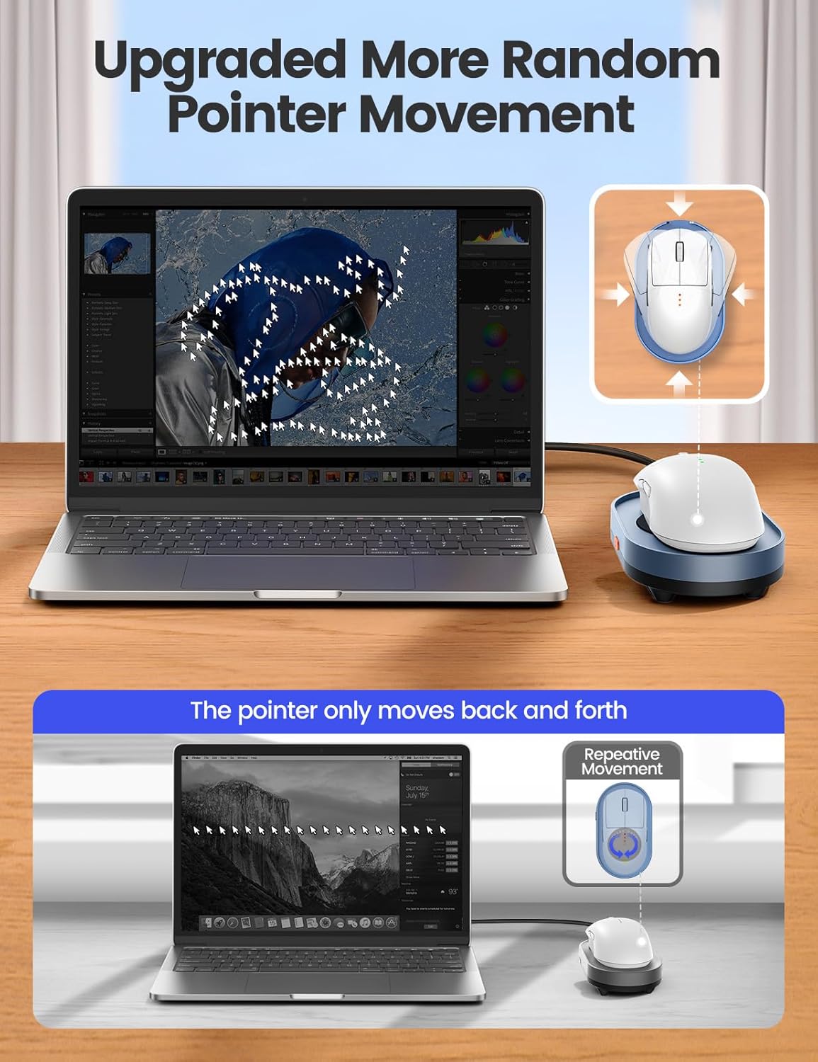 Undetectable Mouse Mover, M4 Mouse Jiggler Device with On/Off Switch, Driver-Free Shaker Wiggler Mouse Movement Simulation for Computer Awakening, Gift Ideal for Men/Women