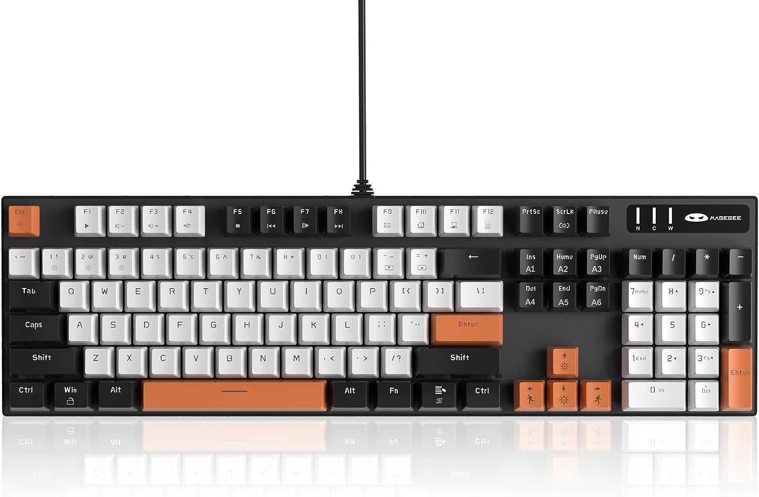 Mechanical Gaming Keyboard, New Upgraded Blue Switch 104 Keys White Backlit Keyboards, USB Wired Mechanical Computer Keyboard for Laptop, Desktop, PC Gamers(White & Pink)