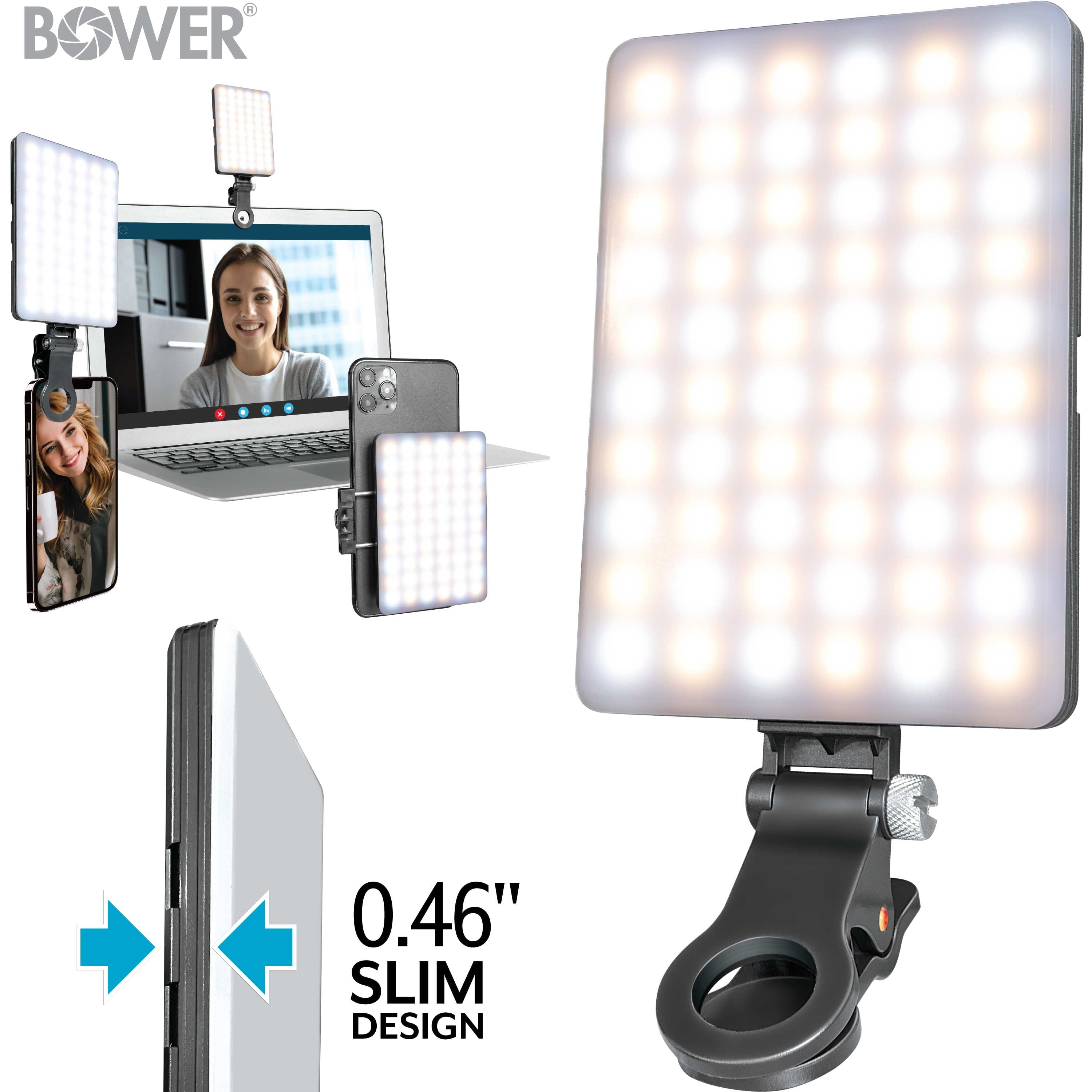 Clip-On Snap Light for Streaming, Selfies & Remote Work - USB-C, 8-Level Brightness, Black