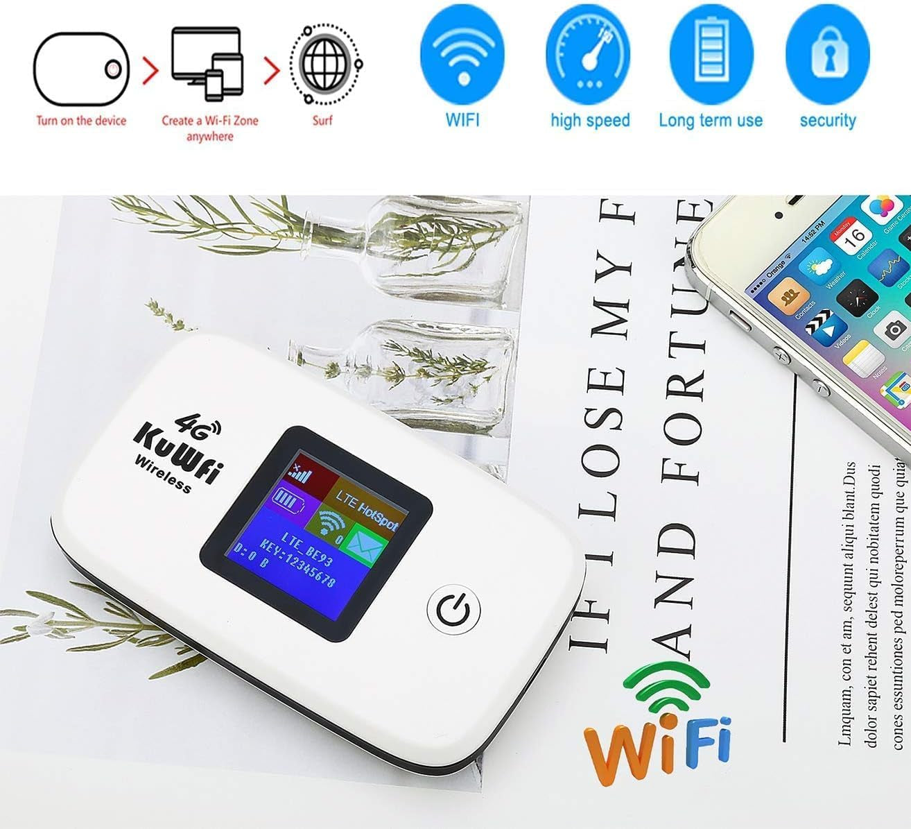 Dispositivo WIFI Router 4G Para Tener Internet Portatil Con Bateria Recargable