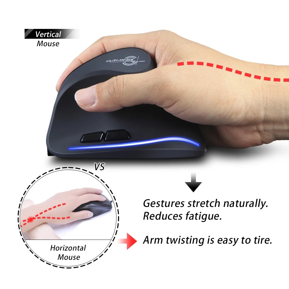 F-35 Mouse Wireless Vertical Mouse Ergonomic Rechargeable 2400 DPI Optional Portable Gaming Mouse for Laptop PC Computer
