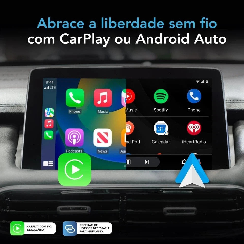 Autosky Wireless Carplay and Android Auto AI Box Lite for Factory Wired Carpl...