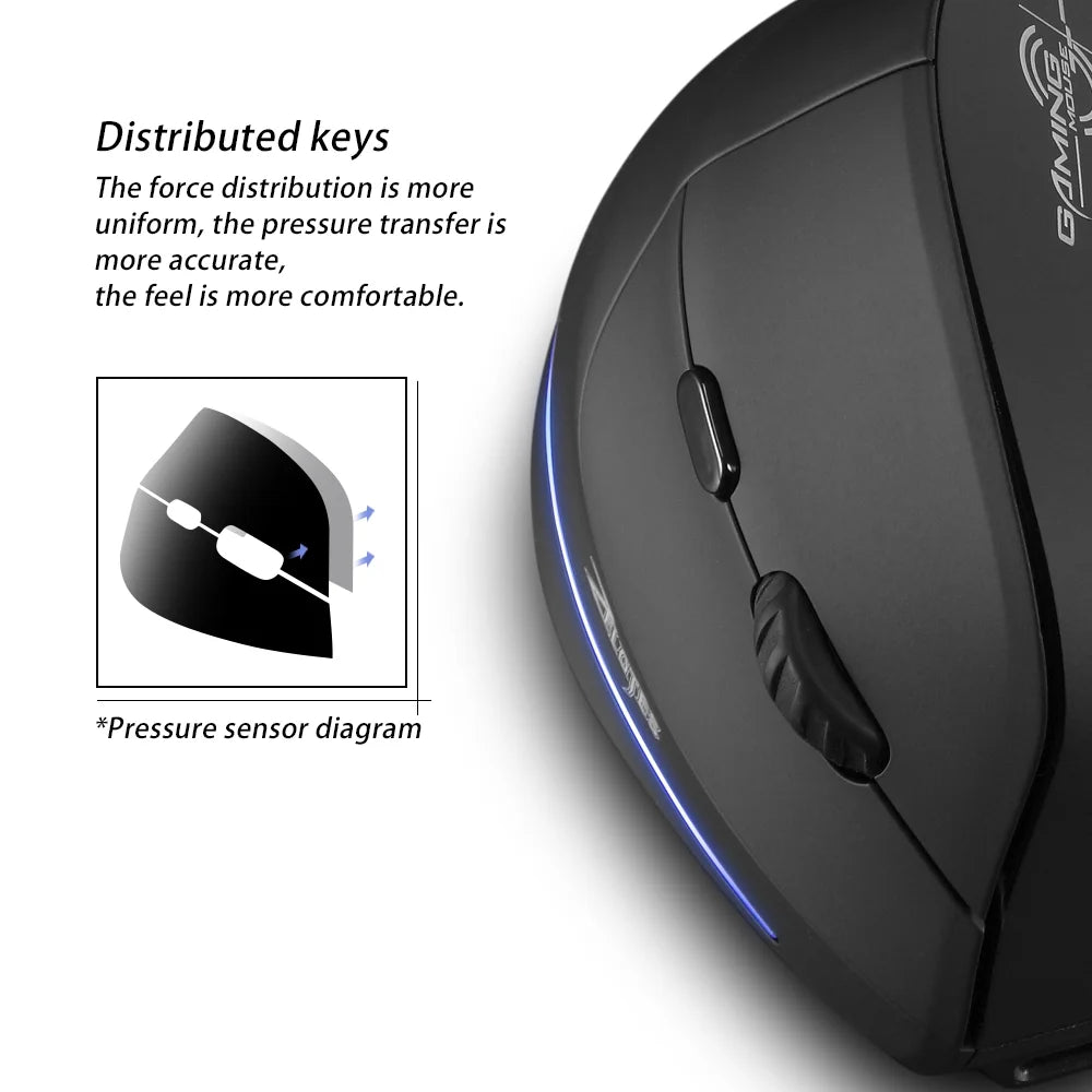 F-35 Mouse Wireless Vertical Mouse Ergonomic Rechargeable 2400 DPI Optional Portable Gaming Mouse for Laptop PC Computer