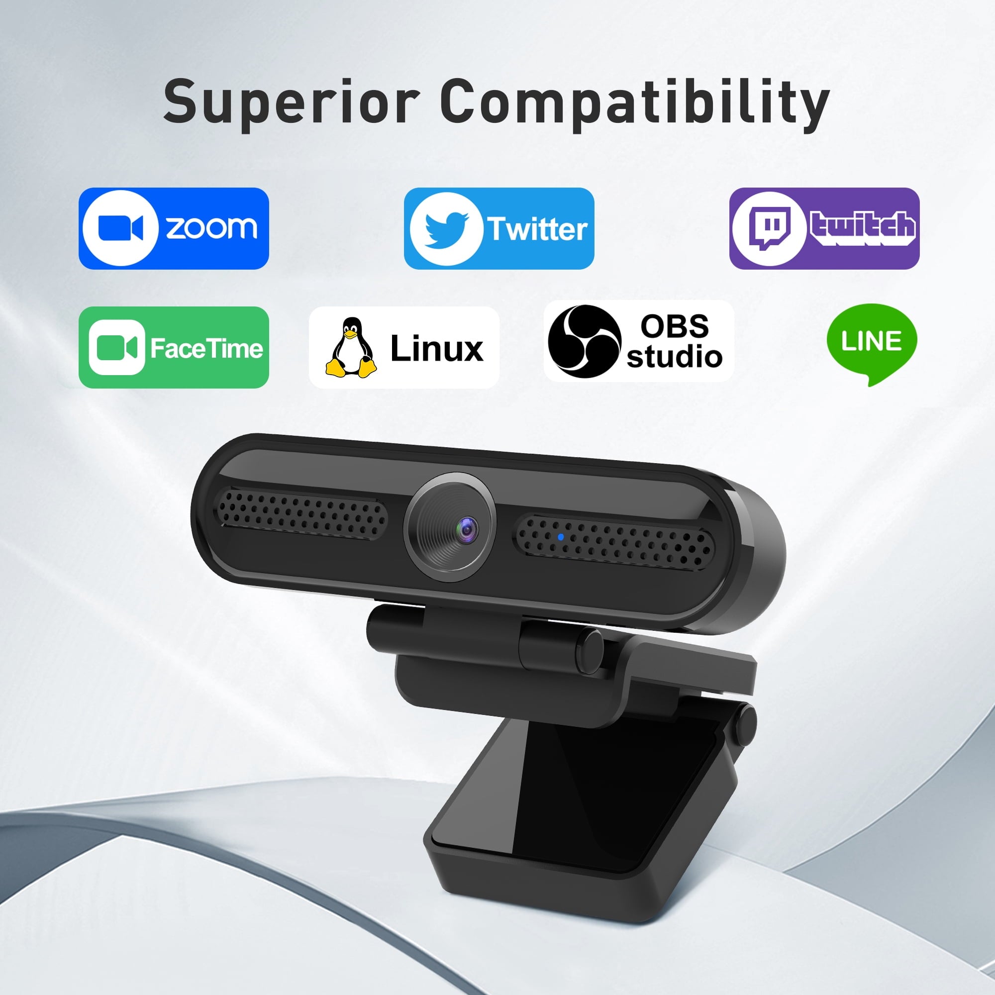 2K/1080P Webcam with 2 Microphones for Laptop Conference Streaming PC USB Web Cam Autofocus