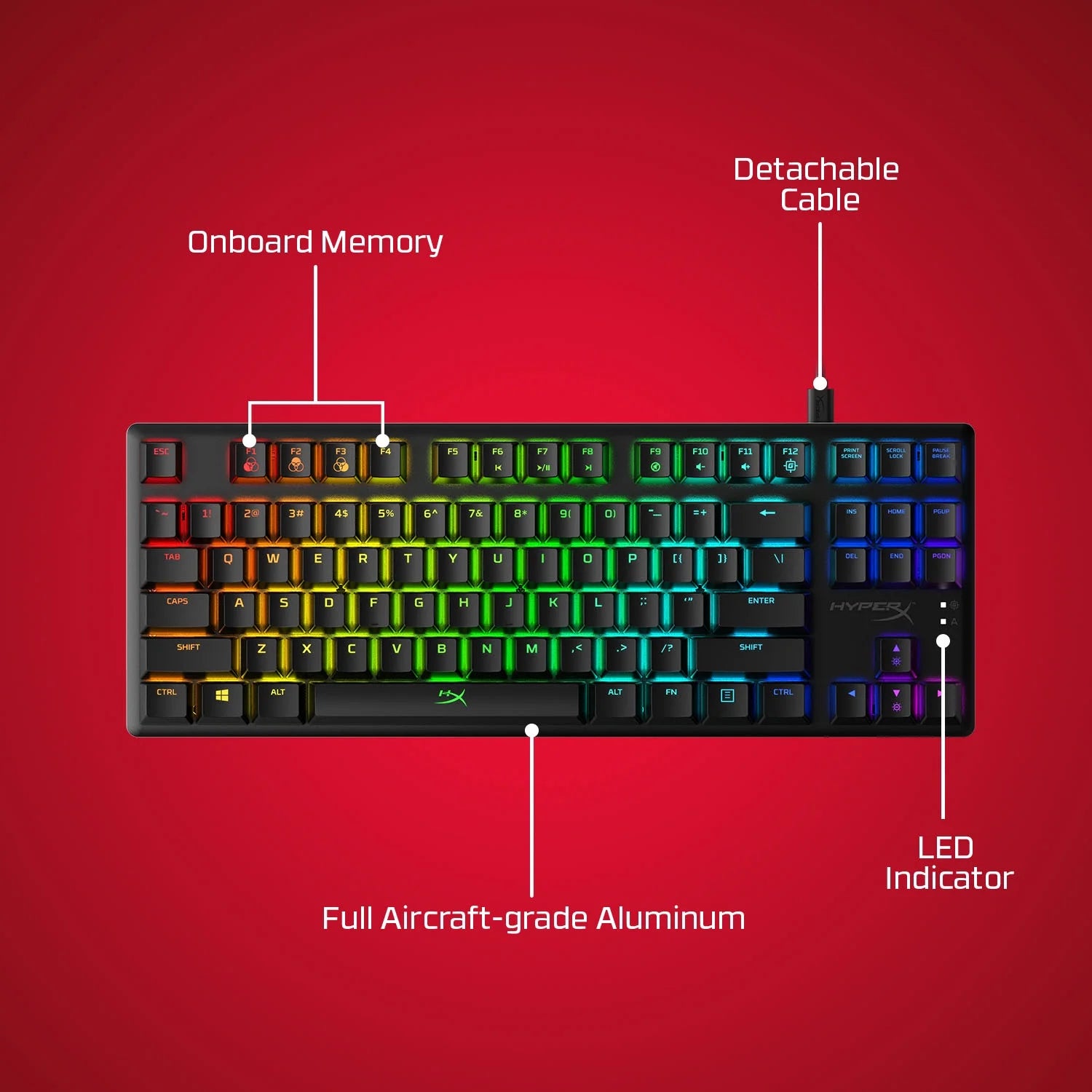 Alloy Origins Core - Tenkeyless Mechanical Gaming Keyboard, Software Controlled Light & Macro Customization, Compact Form Factor, RGB LED Backlit, Tactile  Aqua Switch