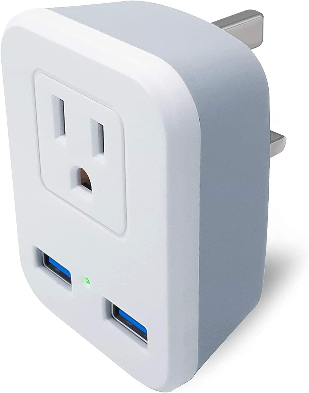 Type G UK Power Plug Adapter, 2 Packs Travel Adapter for US to British England, London, Ireland, Scotland, AC Outlets with 2 USB Charging Port for Smartphone, Etc