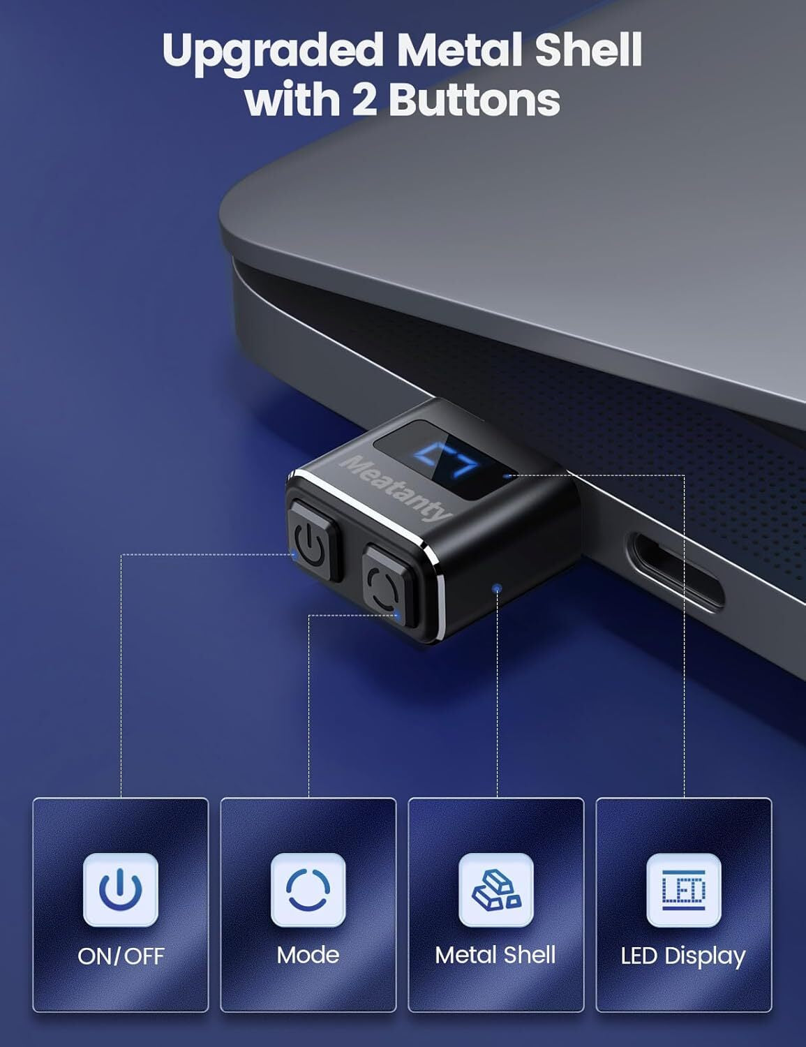 Meatanty Metal USB-C Tiny Mouse Jiggler, Mouse Mover Undetectable, Automatic