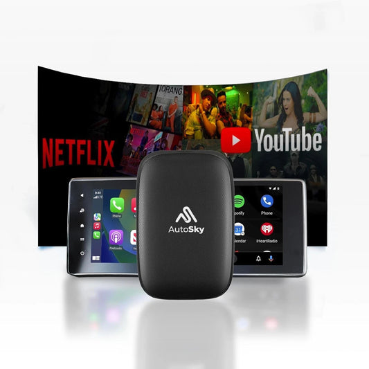 Autosky Wireless Carplay and Android Auto AI Box Lite for Factory Wired Carpl...