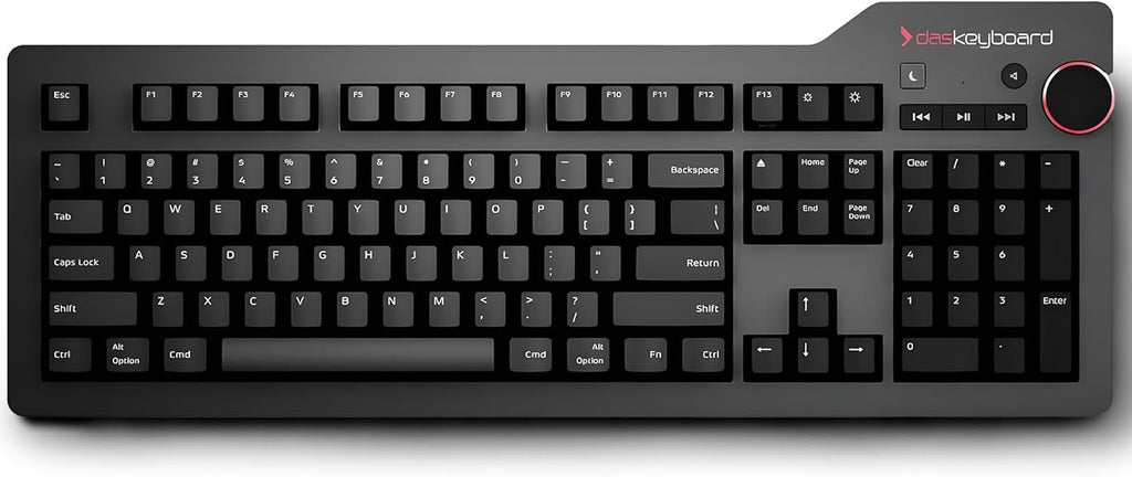 4 Professional for Mac Wired Mechanical Keyboard, Cherry MX Brown Mechanical Switches, 2-Port USB 3.0 Hub, Volume Knob, Aluminum Top (104 Keys, Black)